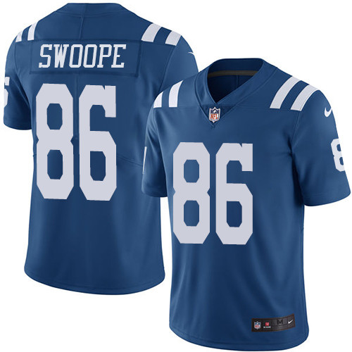 Indianapolis Colts 86 Limited Erik Swoope Royal Blue Nike NFL Men Rush Vapor Untouchable jersey